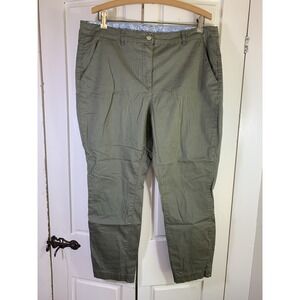 Tribal Pants Chinos Womens 14 Stretch Flat Front Casual Coastal Basic Army Green